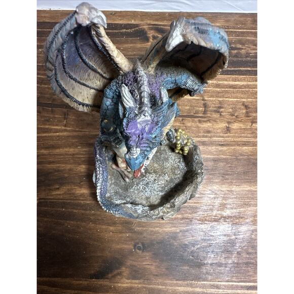 Mystic Collection Winged Dragon Ashtray Sword Sea Monster Figurine - Picture 5 of 9